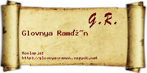 Glovnya Ramón névjegykártya
